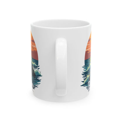 Retro Graphic Ceramic Mug - Mermaid Sunset by Blue Water Apparel