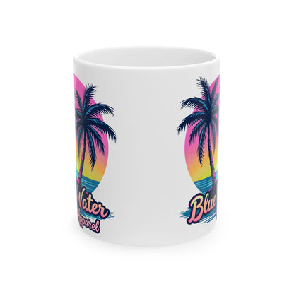 Retro Graphic Ceramic Mug - Neon Tropics by Blue Water Apparel