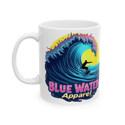Retro Graphic Ceramic Mug - Neon Surfer by Blue Water Apparel