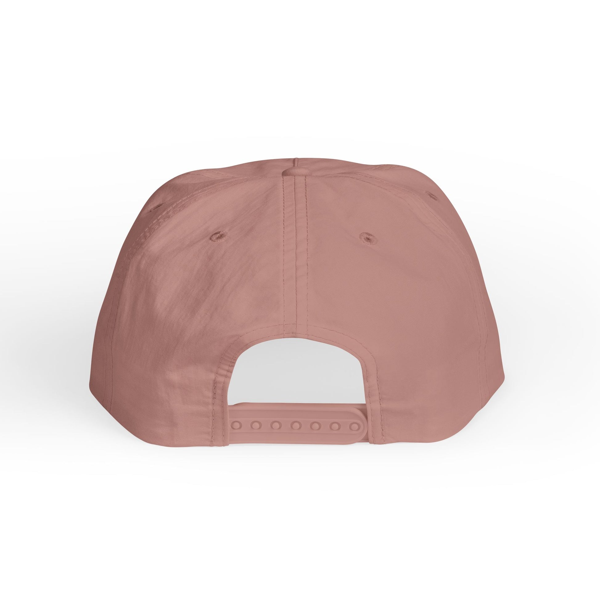 back view of hazy pink surf cap with snapback 