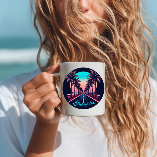 Palm Tree Road 11oz. Ceramic Mug by Blue Water Apparel