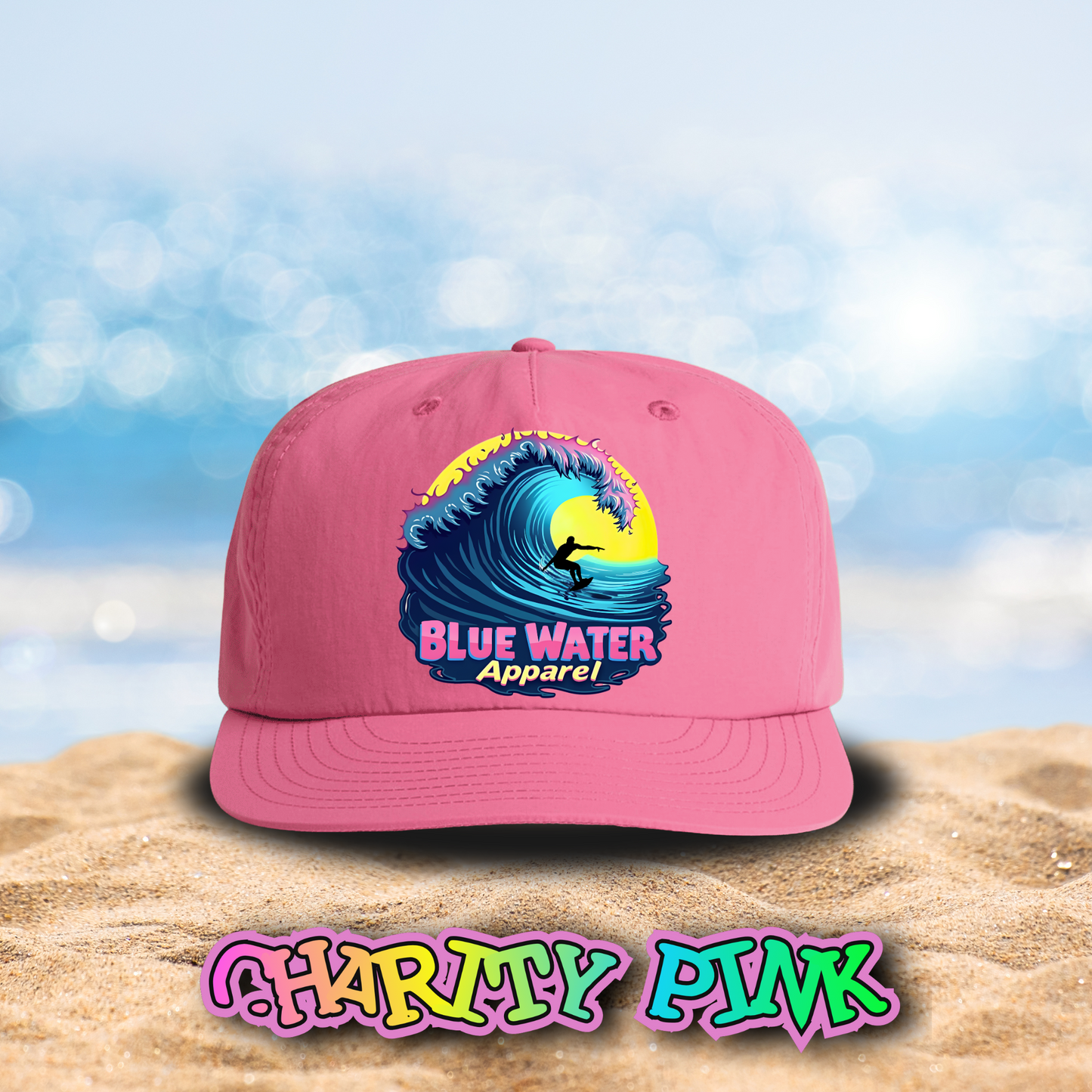 Retro Graphic Surf Cap - Neon Surfer by Blue Water Apparel