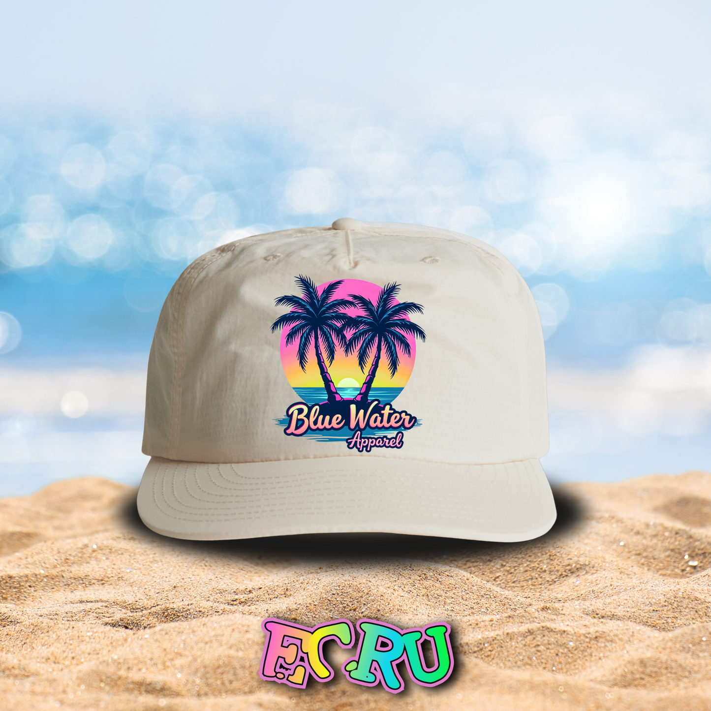 Retro Graphic Surf Cap - Neon Tropics by Blue Water Apparel