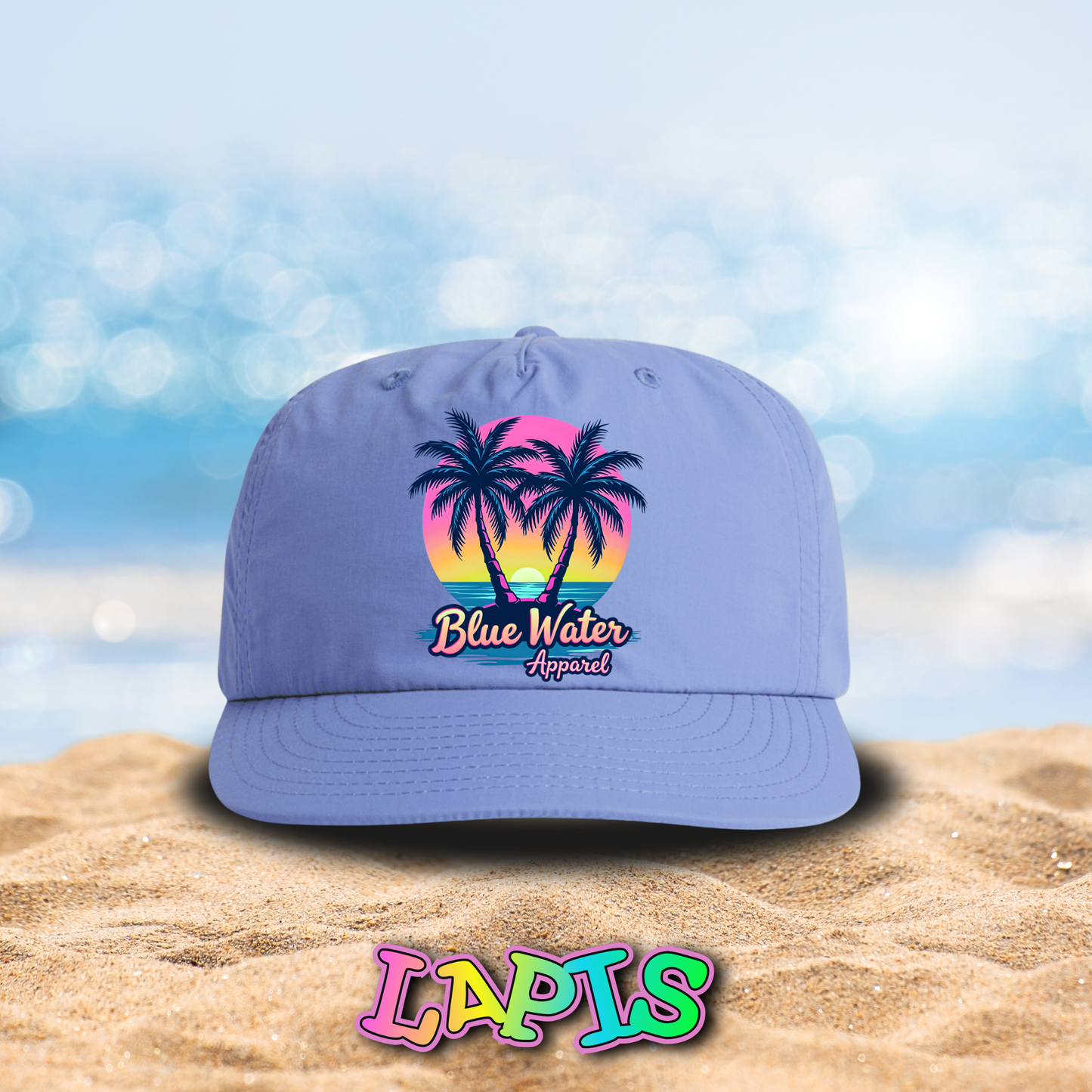 Retro Graphic Surf Cap - Neon Tropics by Blue Water Apparel