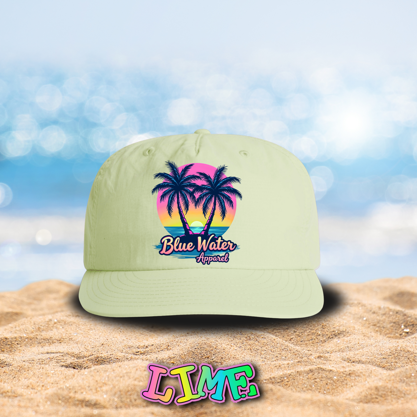 Retro Graphic Surf Cap - Neon Tropics by Blue Water Apparel