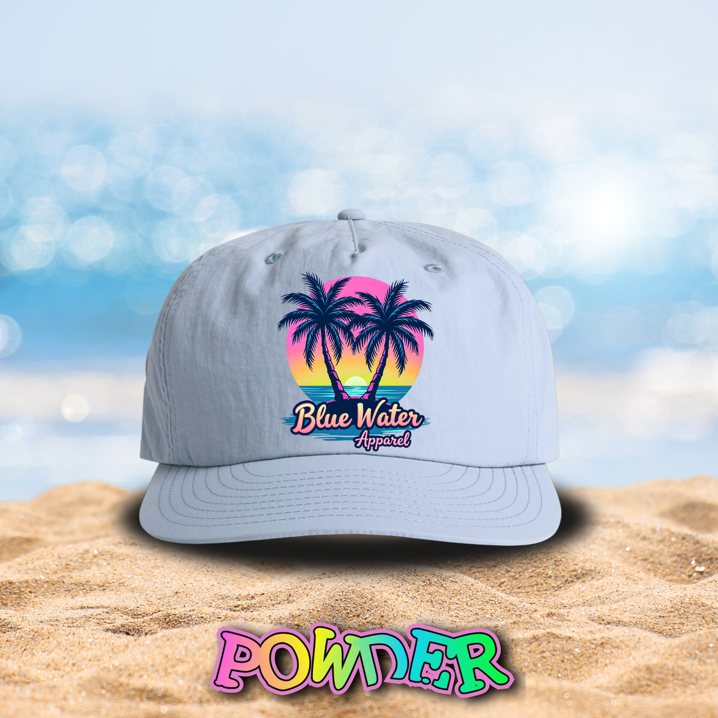 Retro Graphic Surf Cap - Neon Tropics by Blue Water Apparel