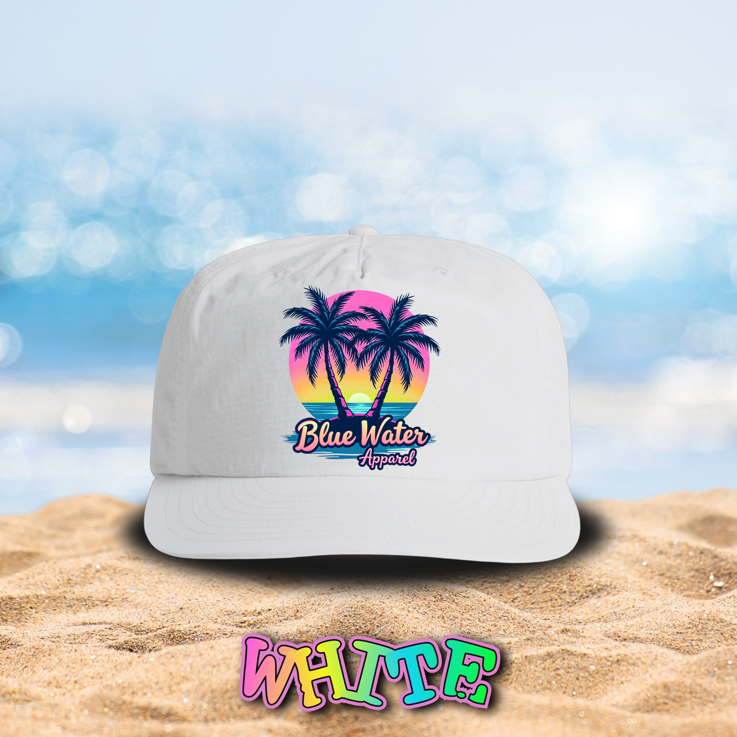 Retro Graphic Surf Cap - Neon Tropics by Blue Water Apparel