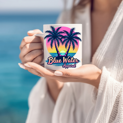 Retro Graphic Ceramic Mug - Neon Tropics by Blue Water Apparel