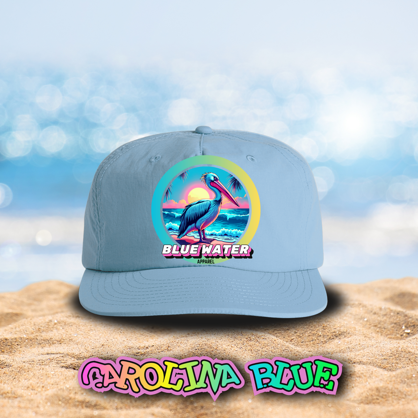 Retro Graphic Surf Cap - Retro Pelican by Blue Water Apparel