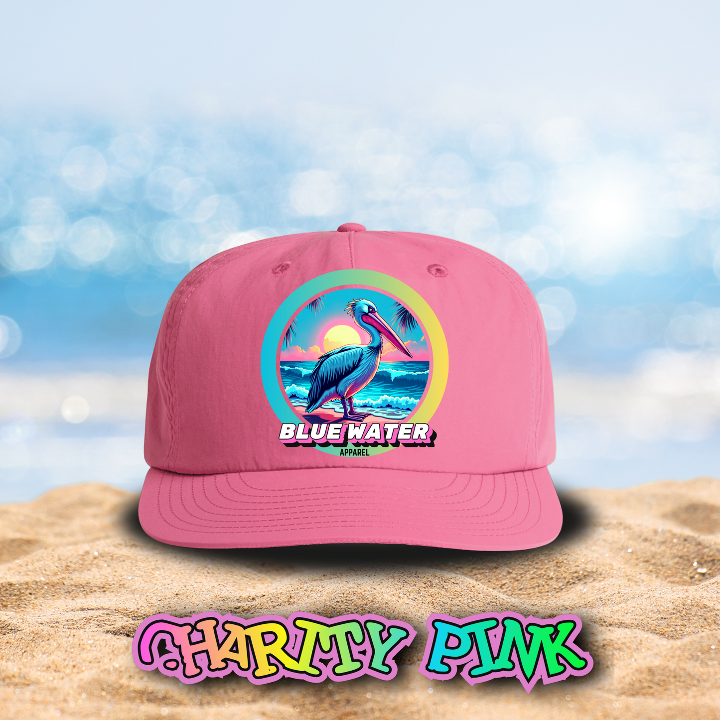 Retro Graphic Surf Cap - Retro Pelican by Blue Water Apparel