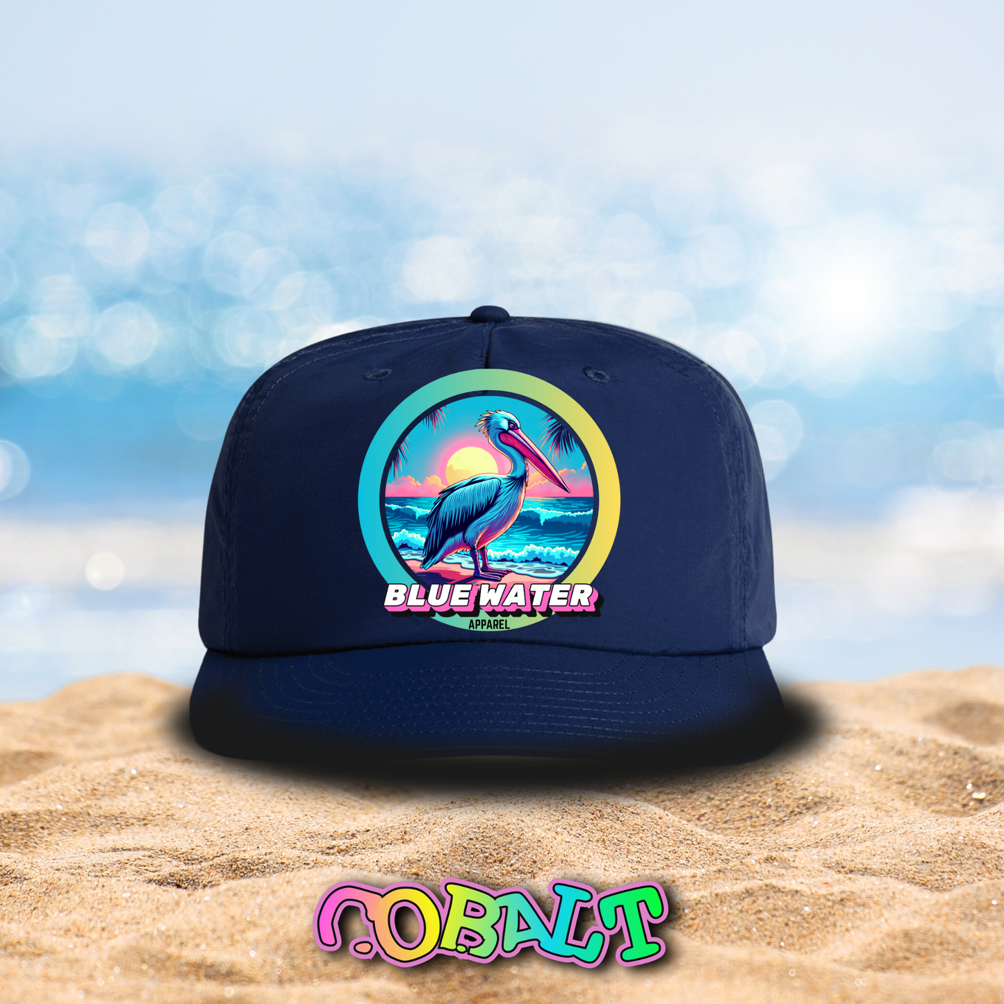 Retro Graphic Surf Cap - Retro Pelican by Blue Water Apparel