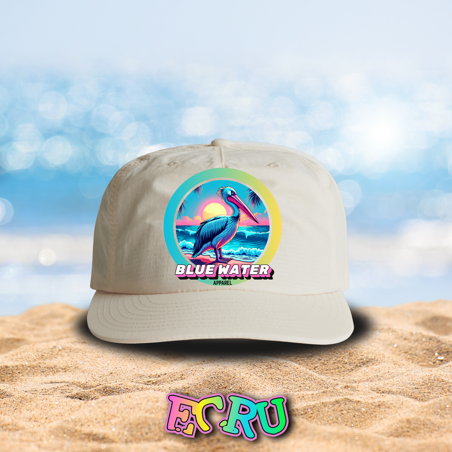 Retro Graphic Surf Cap - Retro Pelican by Blue Water Apparel