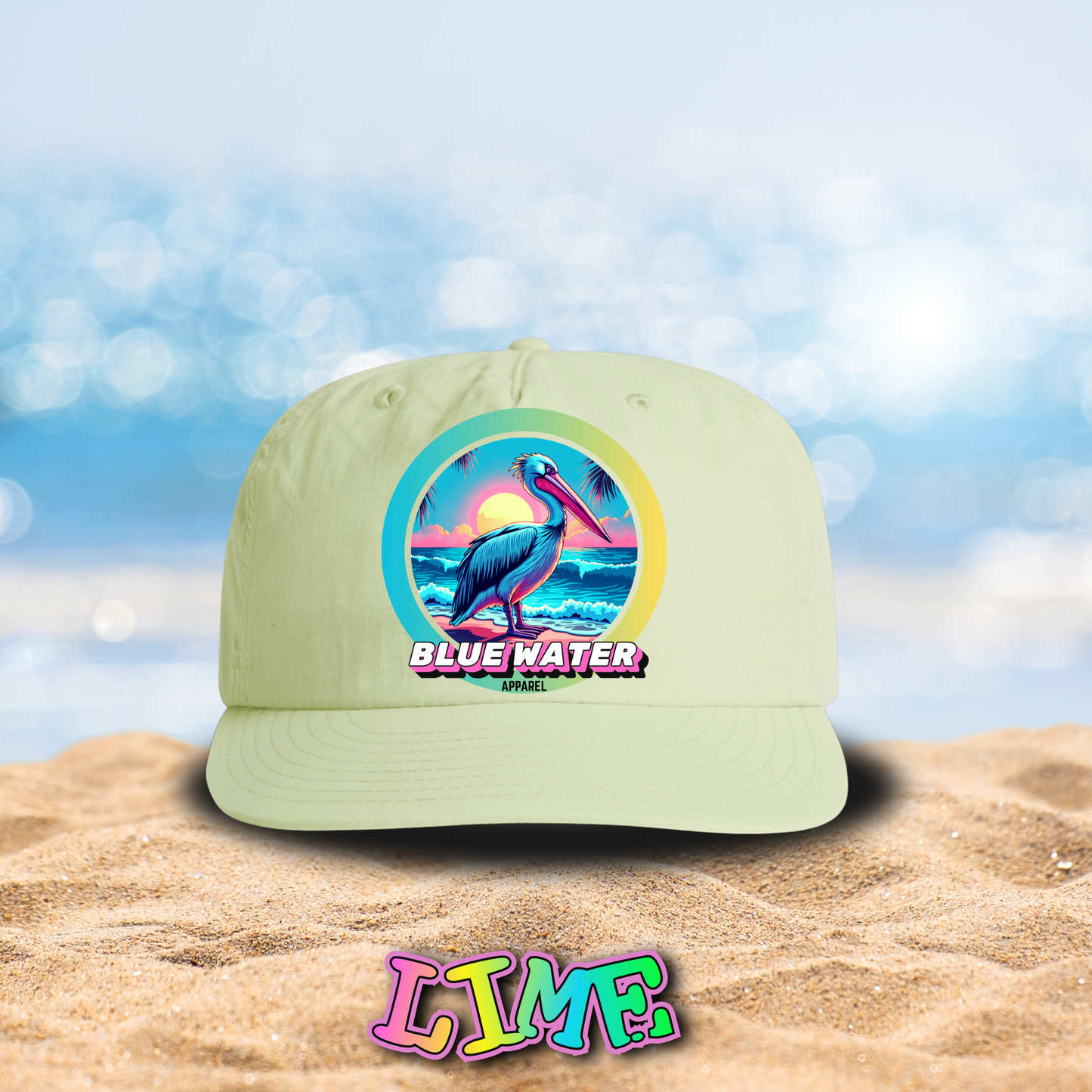 Retro Graphic Surf Cap - Retro Pelican by Blue Water Apparel