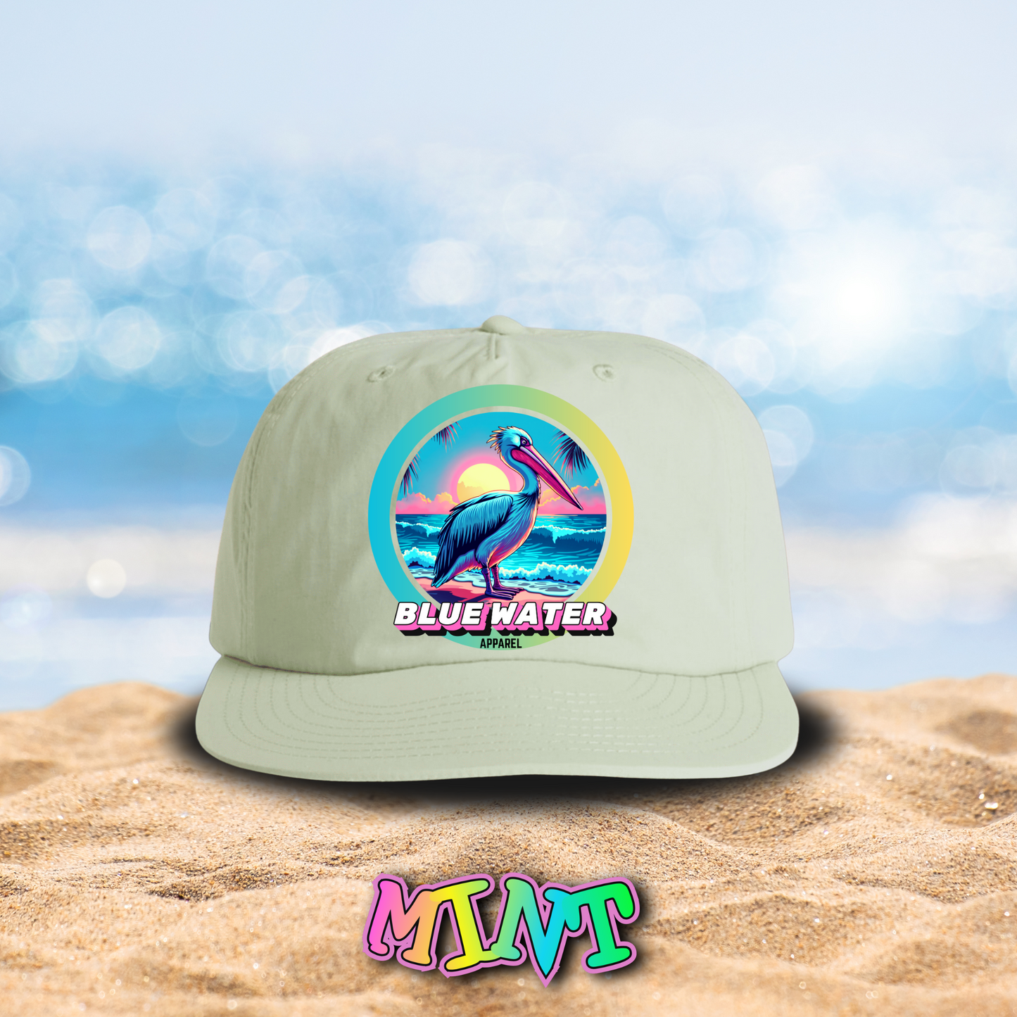 Retro Graphic Surf Cap - Retro Pelican by Blue Water Apparel