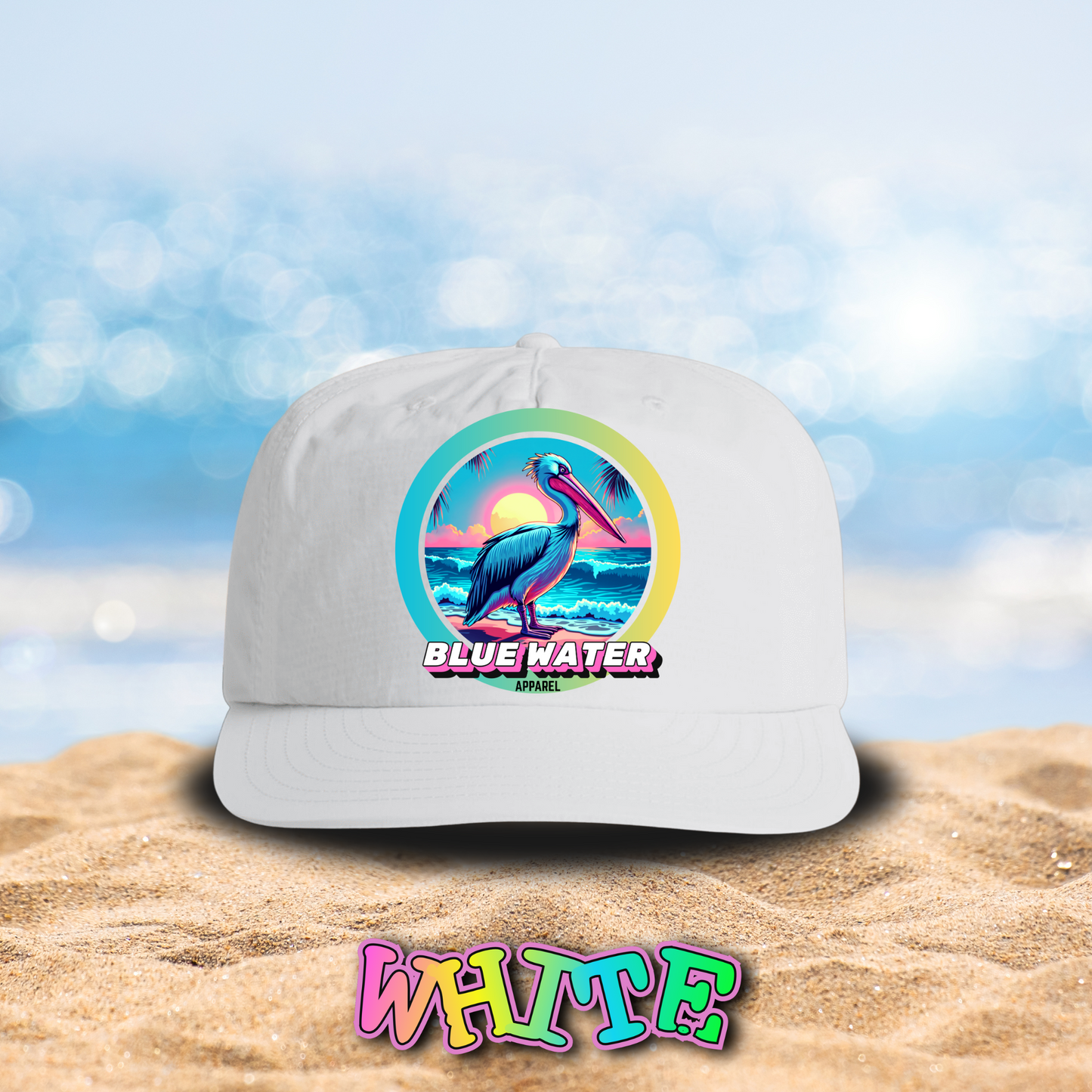 Retro Graphic Surf Cap - Retro Pelican by Blue Water Apparel