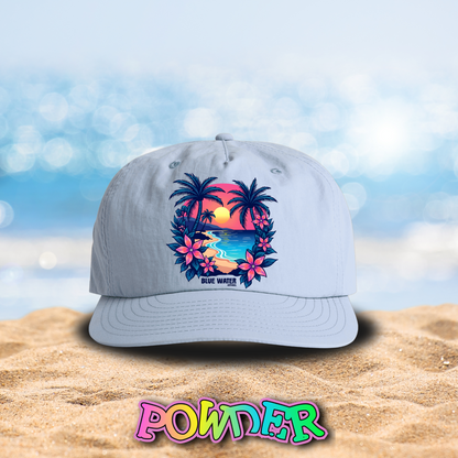 Retro Graphic Surf Cap - Tropical Sunset by Blue Water Apparel