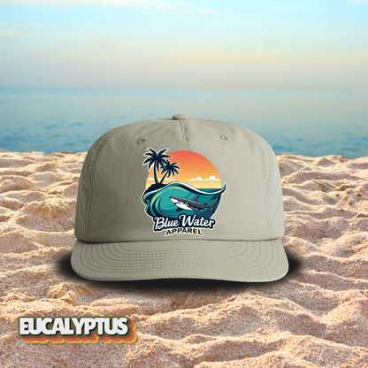 Vintage Graphic Surf Cap - Shark Wave by  Blue Water Apparel