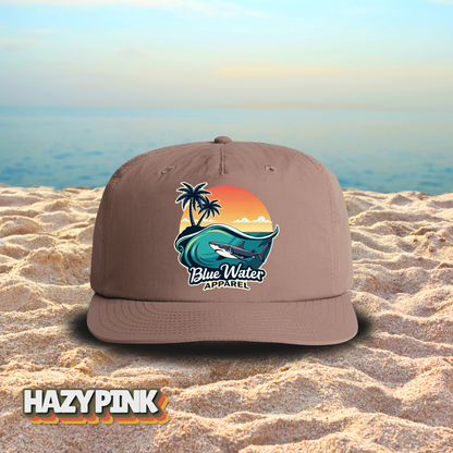 Vintage Graphic Surf Cap - Shark Wave by  Blue Water Apparel