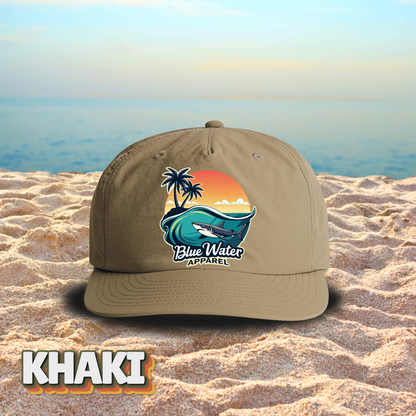 Vintage Graphic Surf Cap - Shark Wave by  Blue Water Apparel
