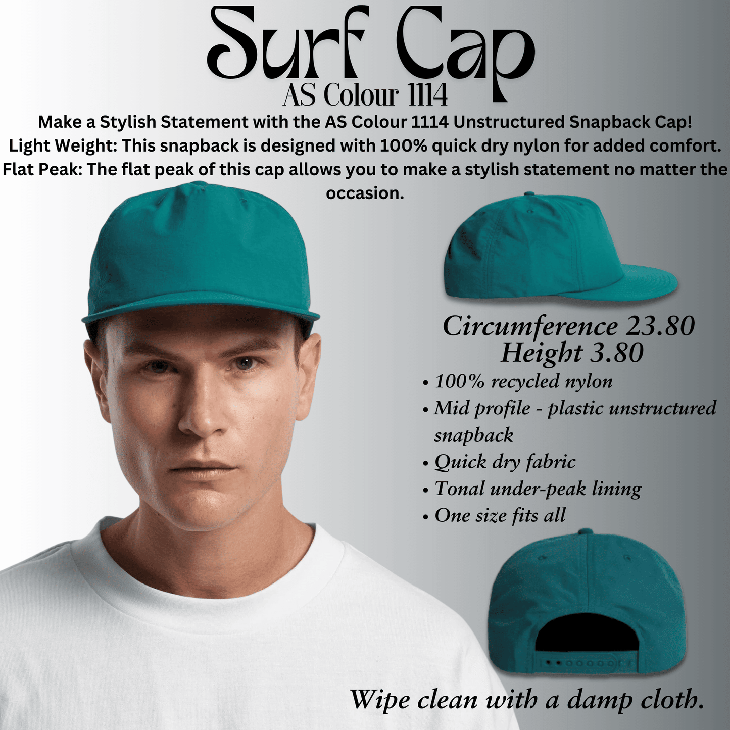 Vintage Graphic Surf Cap - Shark Wave by  Blue Water Apparel