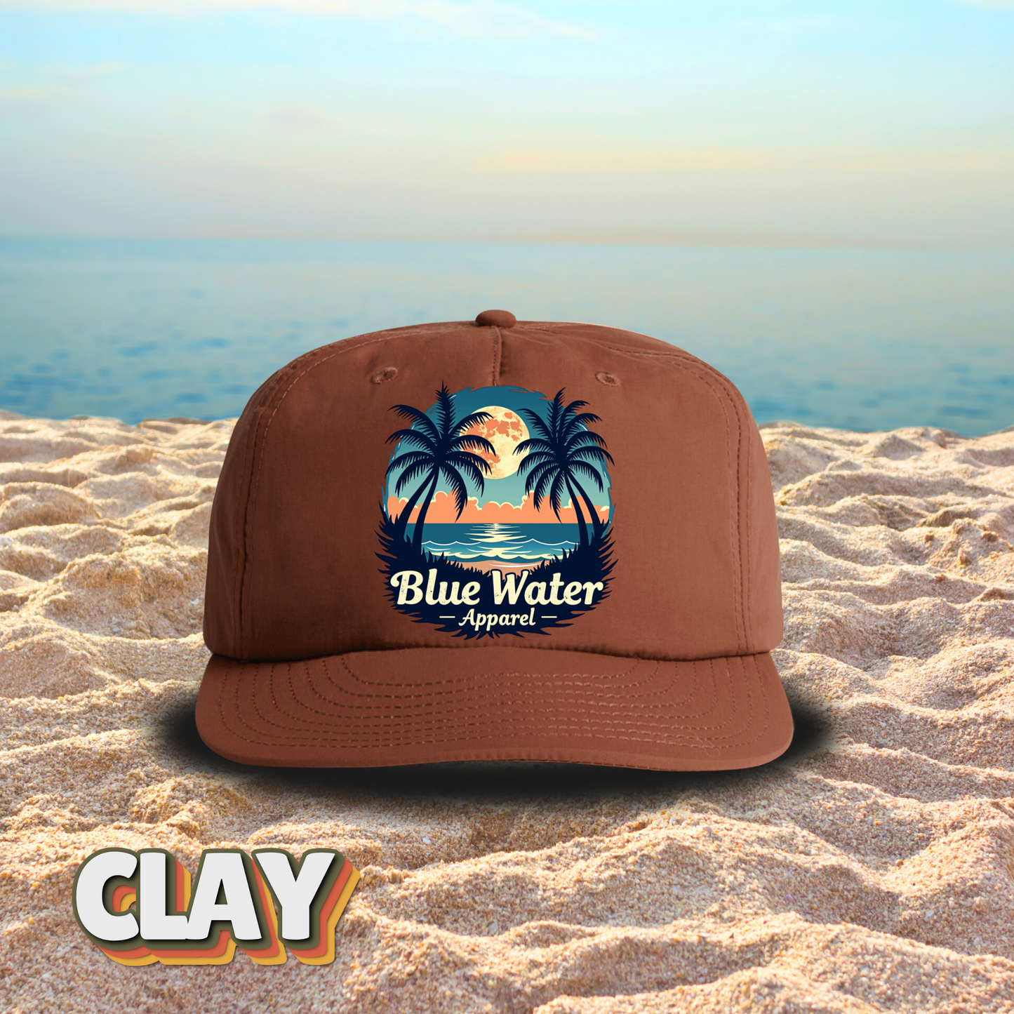 Vintage Graphic Surf Cap - Tropical Moon by Blue Water Apparel