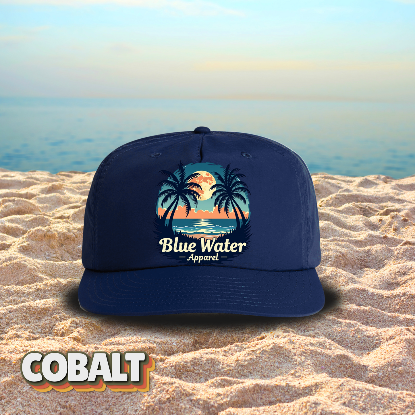 Vintage Graphic Surf Cap - Tropical Moon by Blue Water Apparel