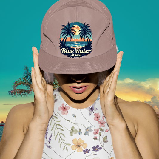 Vintage Graphic Surf Cap - Tropical Moon by Blue Water Apparel