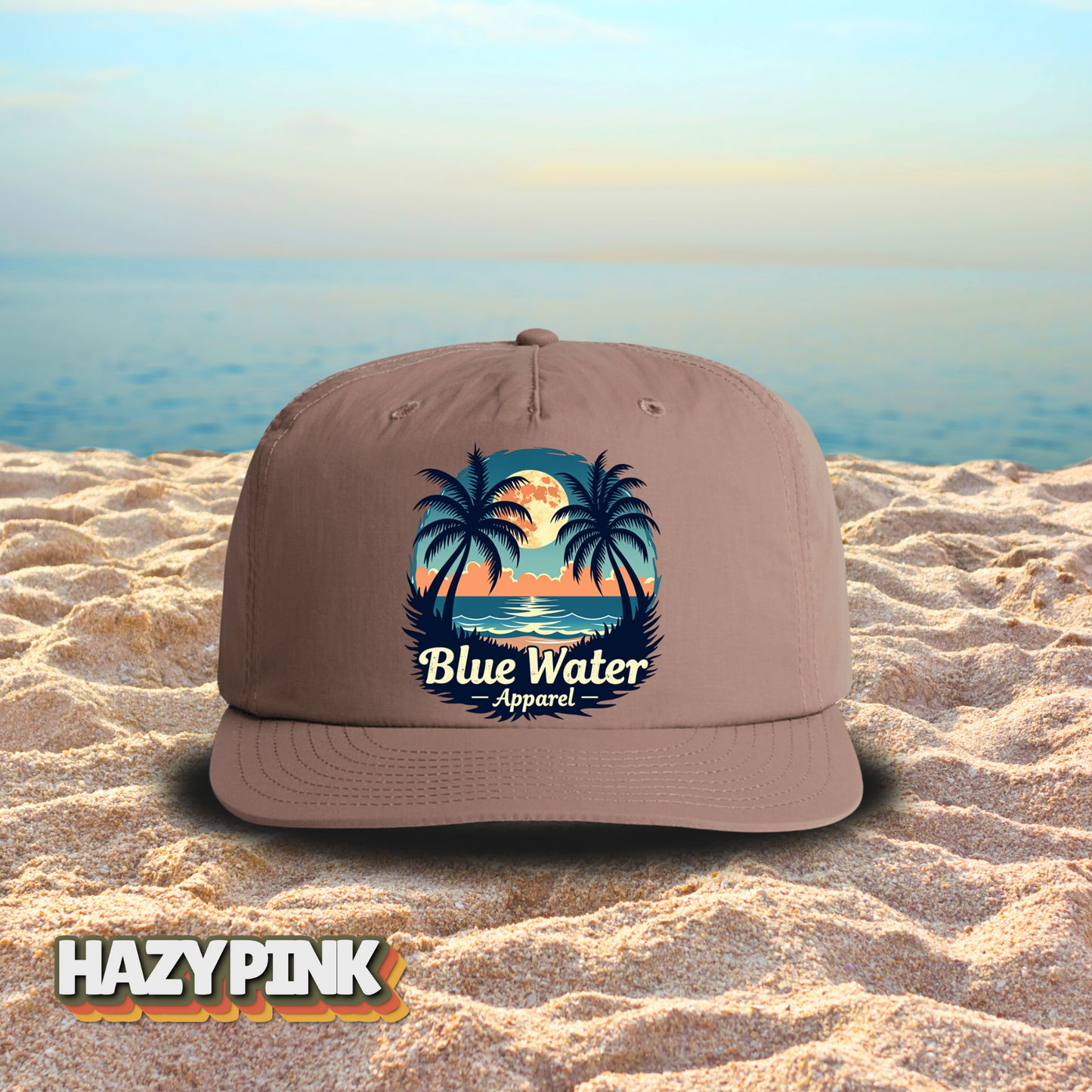 Vintage Graphic Surf Cap - Tropical Moon by Blue Water Apparel