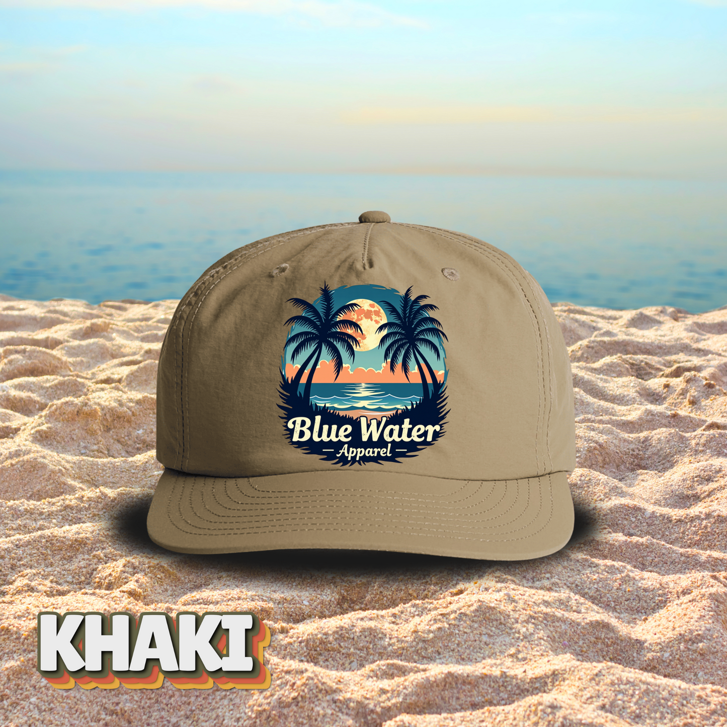 Vintage Graphic Surf Cap - Tropical Moon by Blue Water Apparel