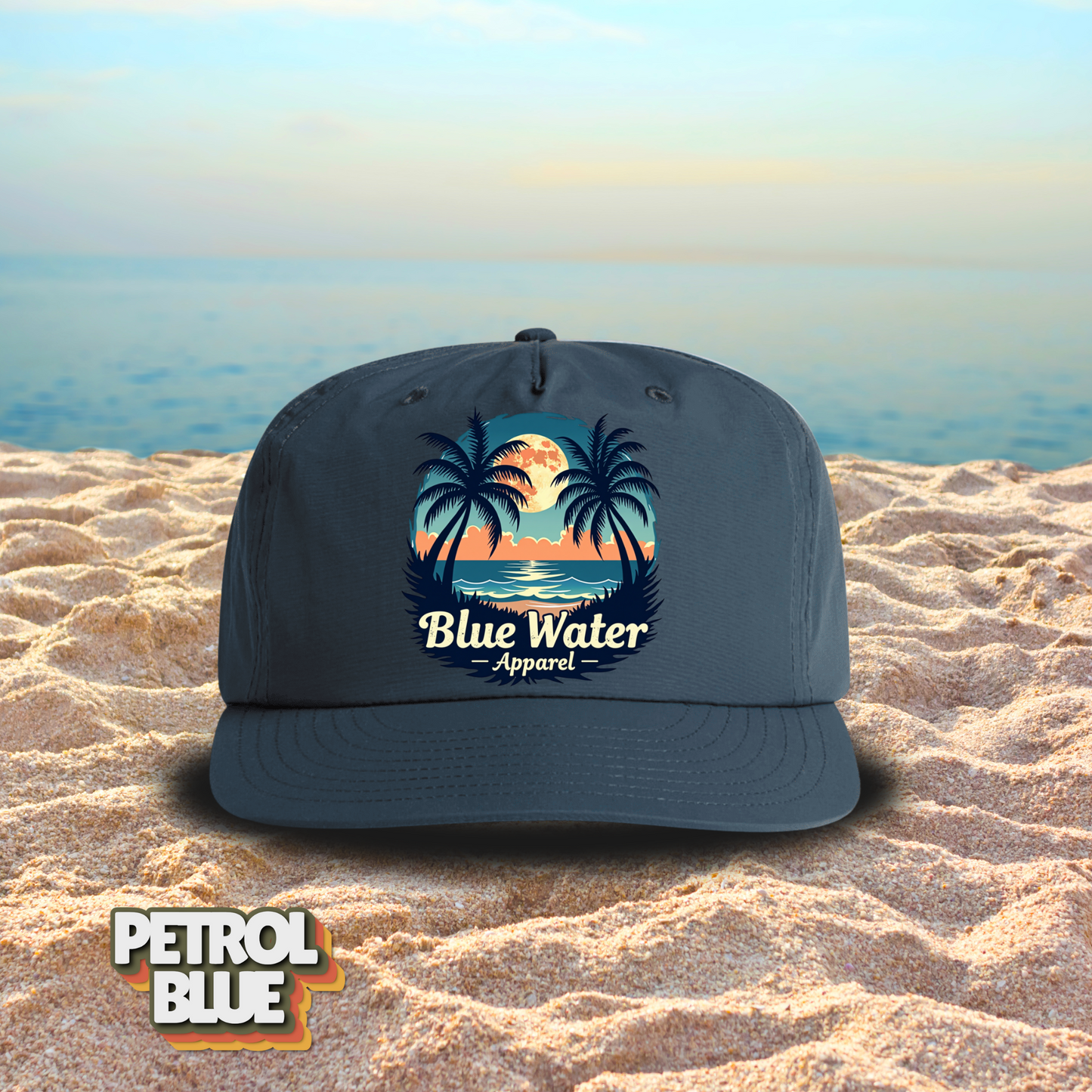 Vintage Graphic Surf Cap - Tropical Moon by Blue Water Apparel