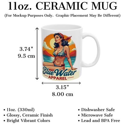 Vintage Pin-Up 11oz. Mug by Blue Water Apparel