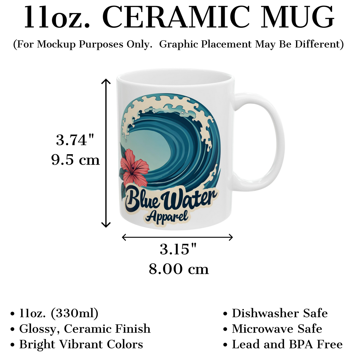 Hibiscus Wave 11oz. Mug by Blue Water Apparel