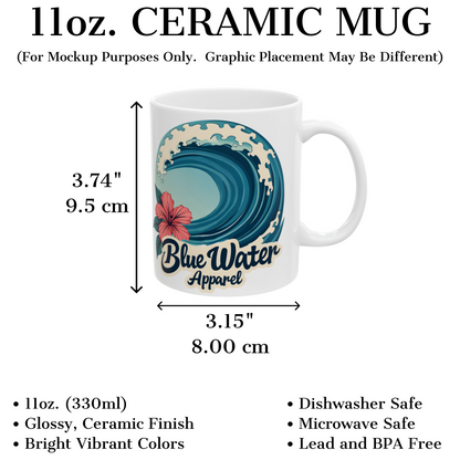Hibiscus Wave 11oz. Mug by Blue Water Apparel