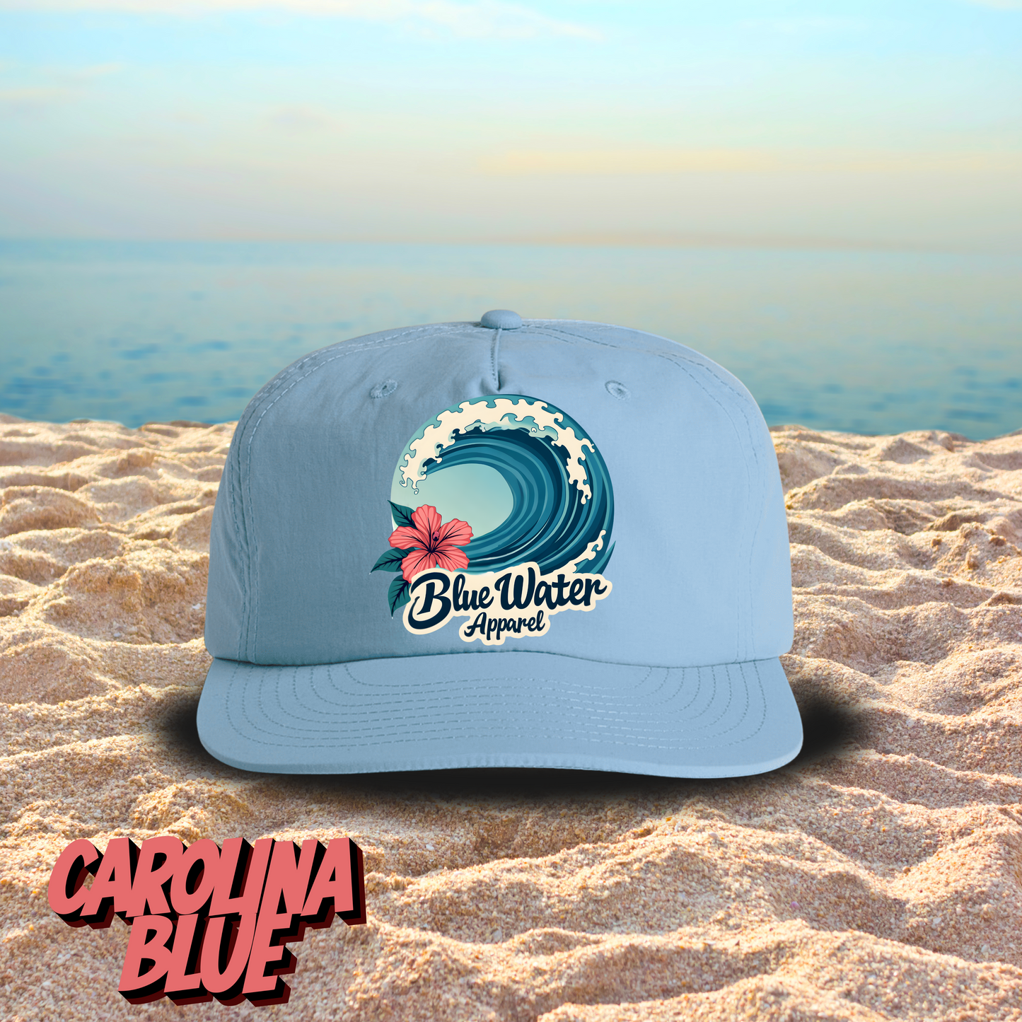 Vintage Graphic Surf Cap - Hibiscus Wave by Blue Water Apparel