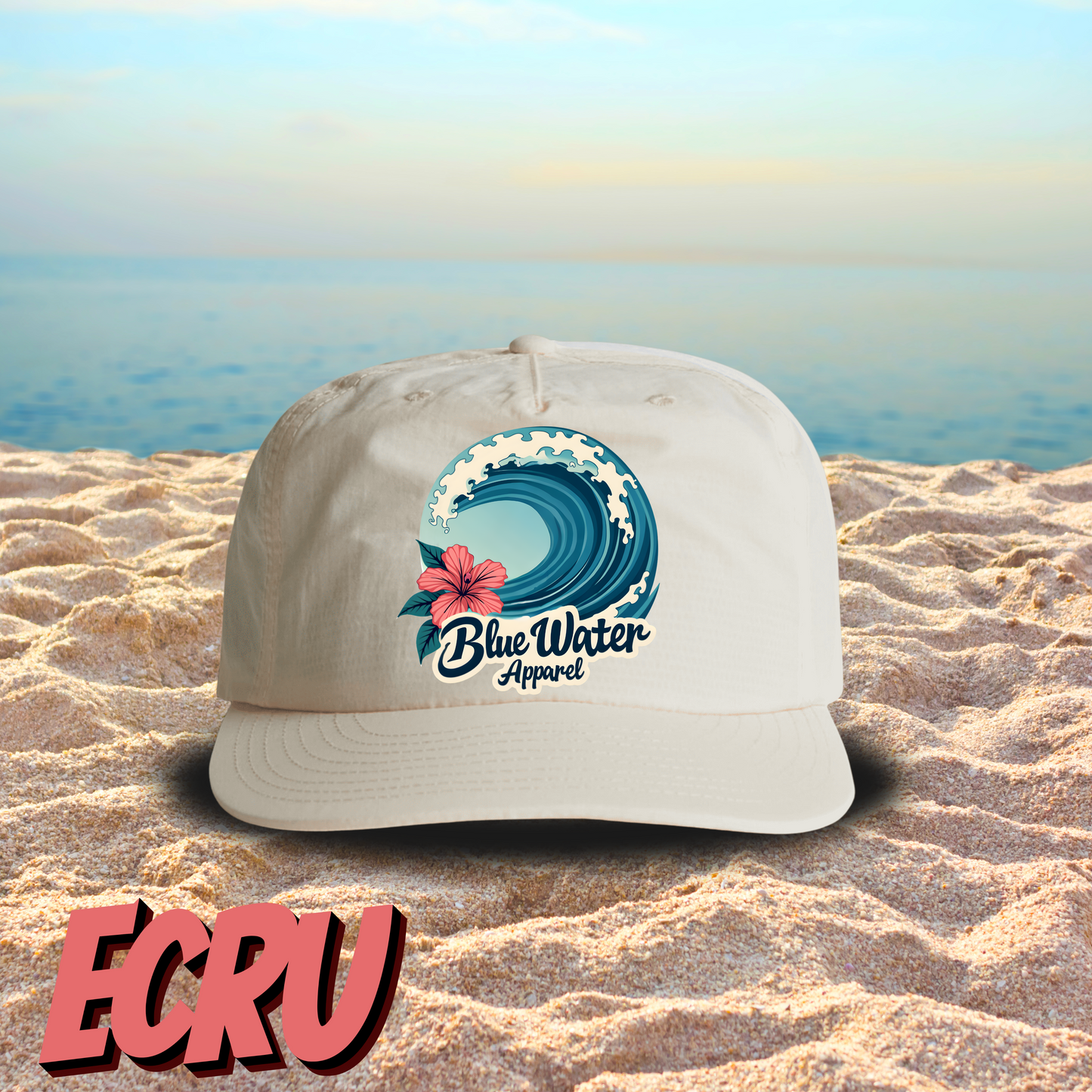 Vintage Graphic Surf Cap - Hibiscus Wave by Blue Water Apparel