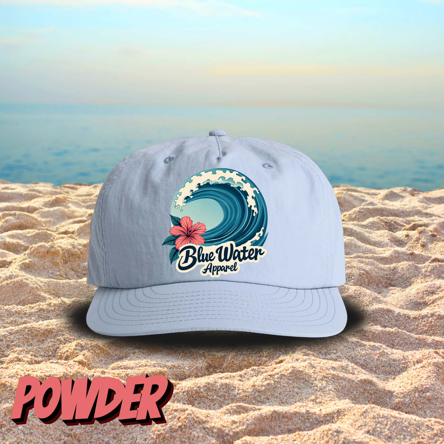 Vintage Graphic Surf Cap - Hibiscus Wave by Blue Water Apparel
