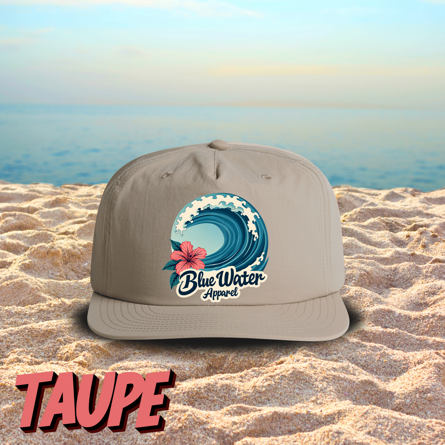 Vintage Graphic Surf Cap - Hibiscus Wave by Blue Water Apparel