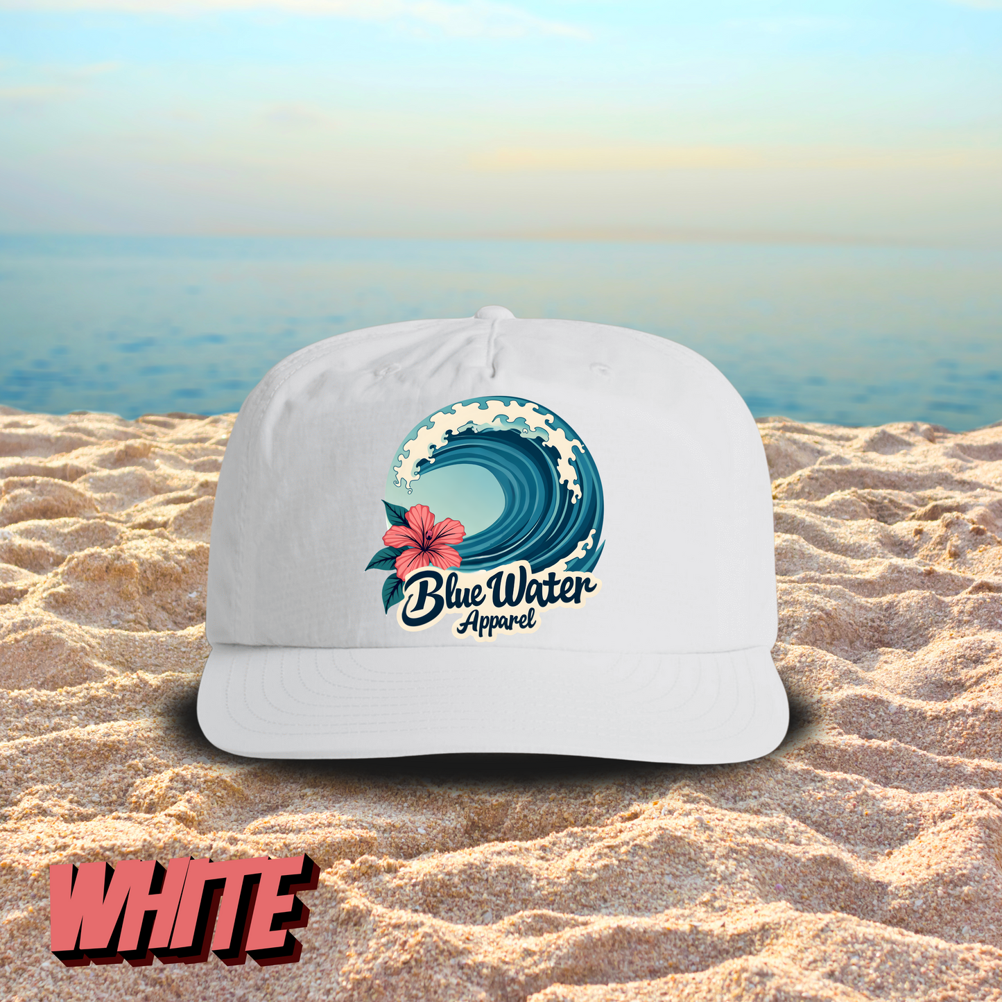 Vintage Graphic Surf Cap - Hibiscus Wave by Blue Water Apparel