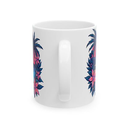 Retro Graphic Ceramic Mug - Tropical Sunset by Blue Water Apparel