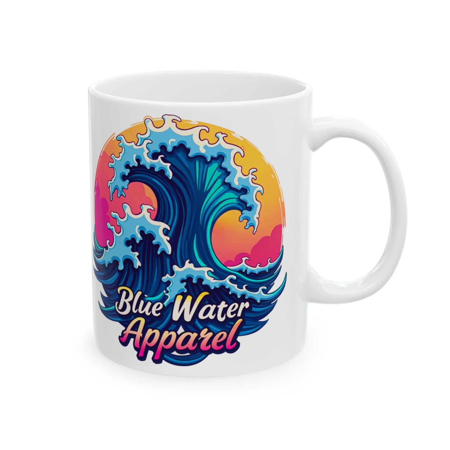 Retro Graphic Ceramic Mug - Retro Wave by Blue Water Apparel