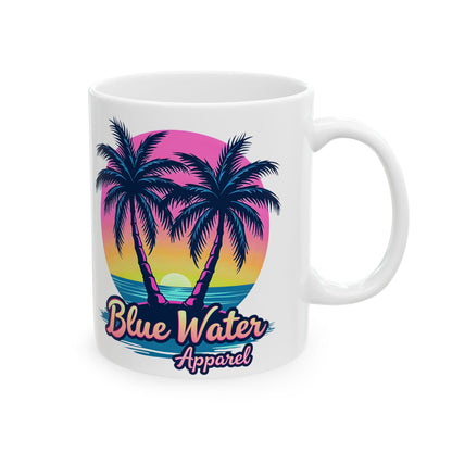 Retro Graphic Ceramic Mug - Neon Tropics by Blue Water Apparel