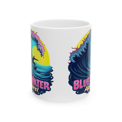 Retro Graphic Ceramic Mug - Neon Surfer by Blue Water Apparel
