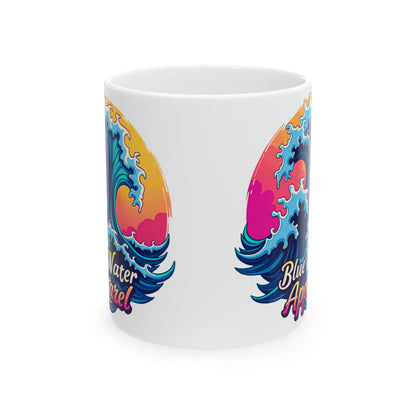 Retro Graphic Ceramic Mug - Retro Wave by Blue Water Apparel