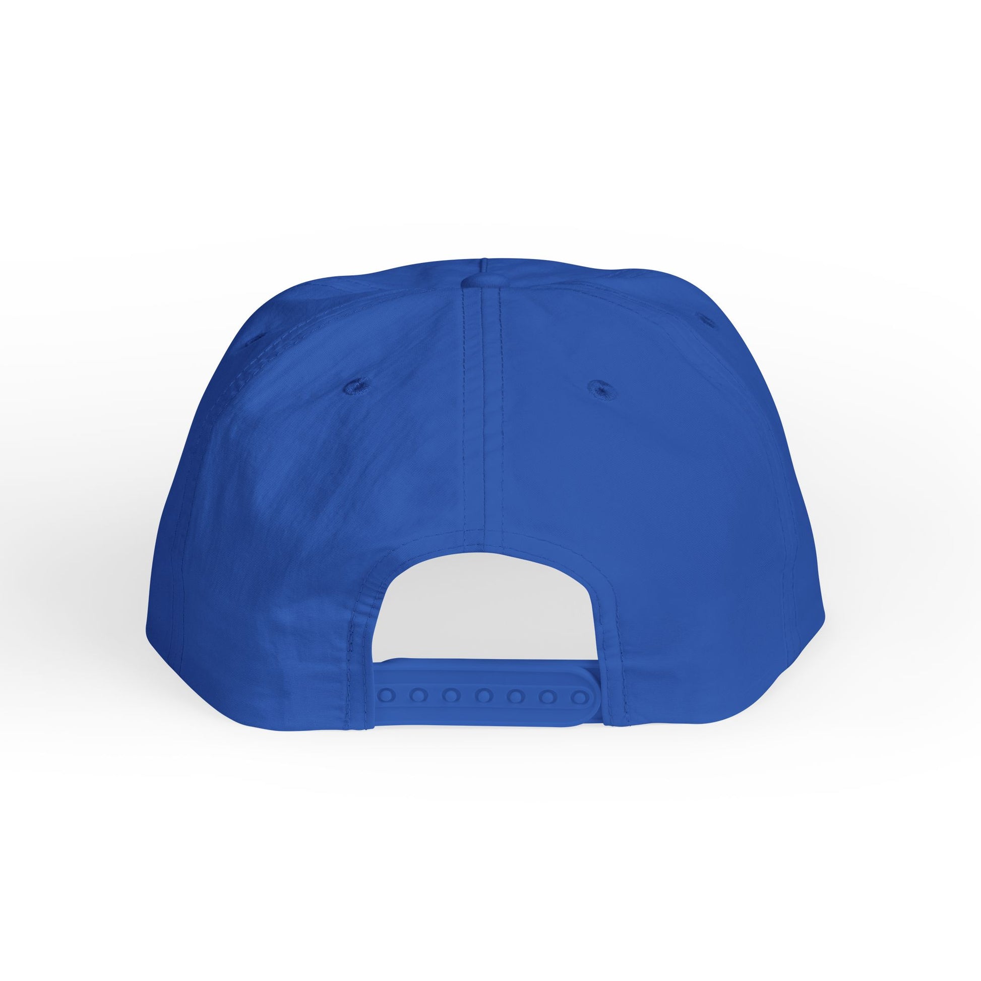 back view of bright royal retro surf surf cap by blue water apparel