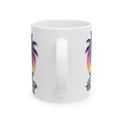 Retro Graphic Ceramic Mug - Neon Tropics by Blue Water Apparel
