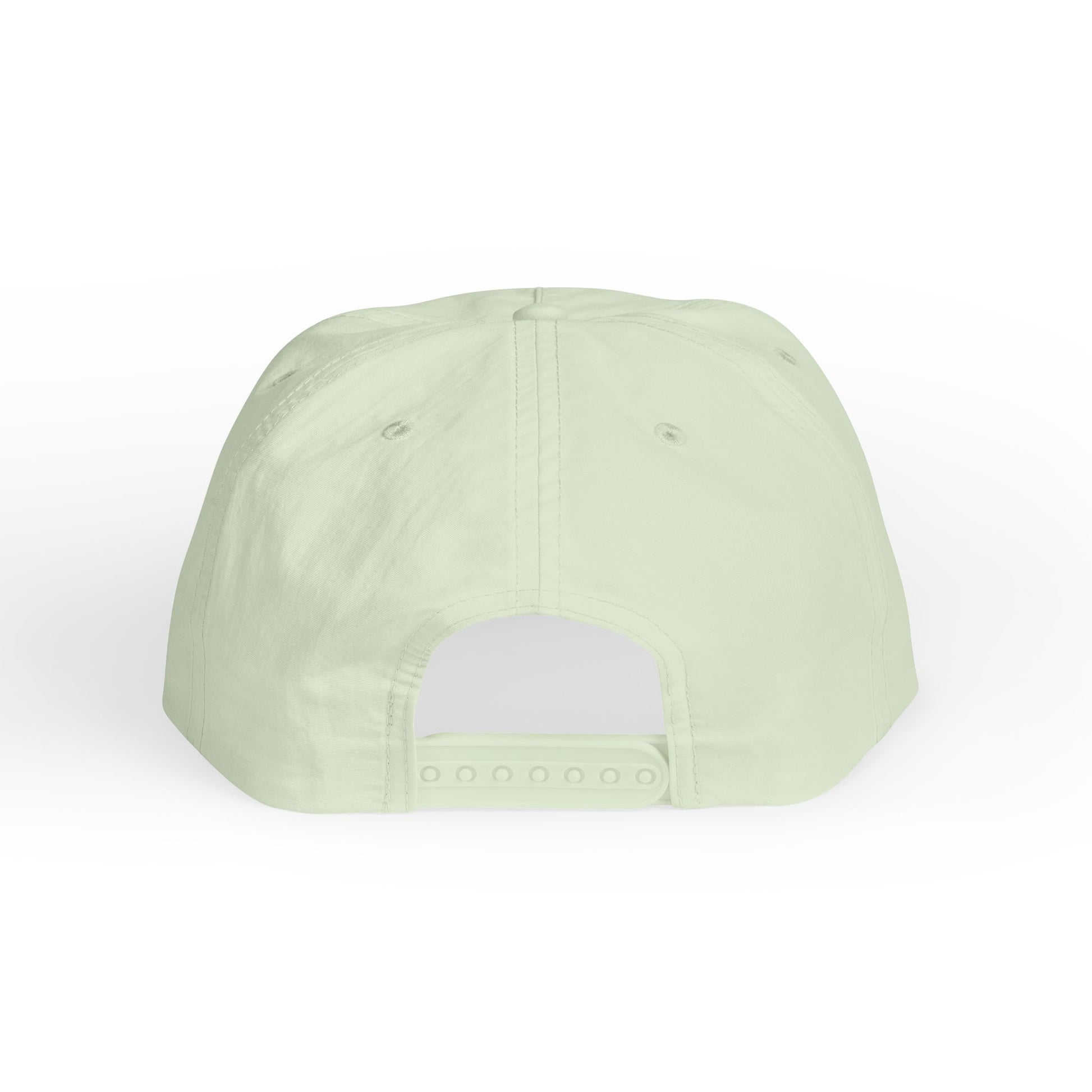 flat lay back of mint tropical sunset surf cap by blue water apparel
