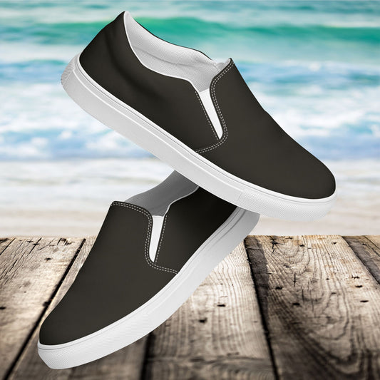 Black Men's Slip-On Canvas Shoes to Match Our Retro Collection T-Shirts!