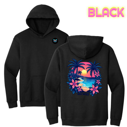 Retro Graphic Hoodie - Tropical Sunset by Blue Water Apparel