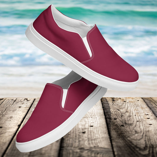 Cardinal Red Men’s Slip-On Canvas Shoes to Match Our Vintage Collection T-Shirts & Hooded Sweatshirts!