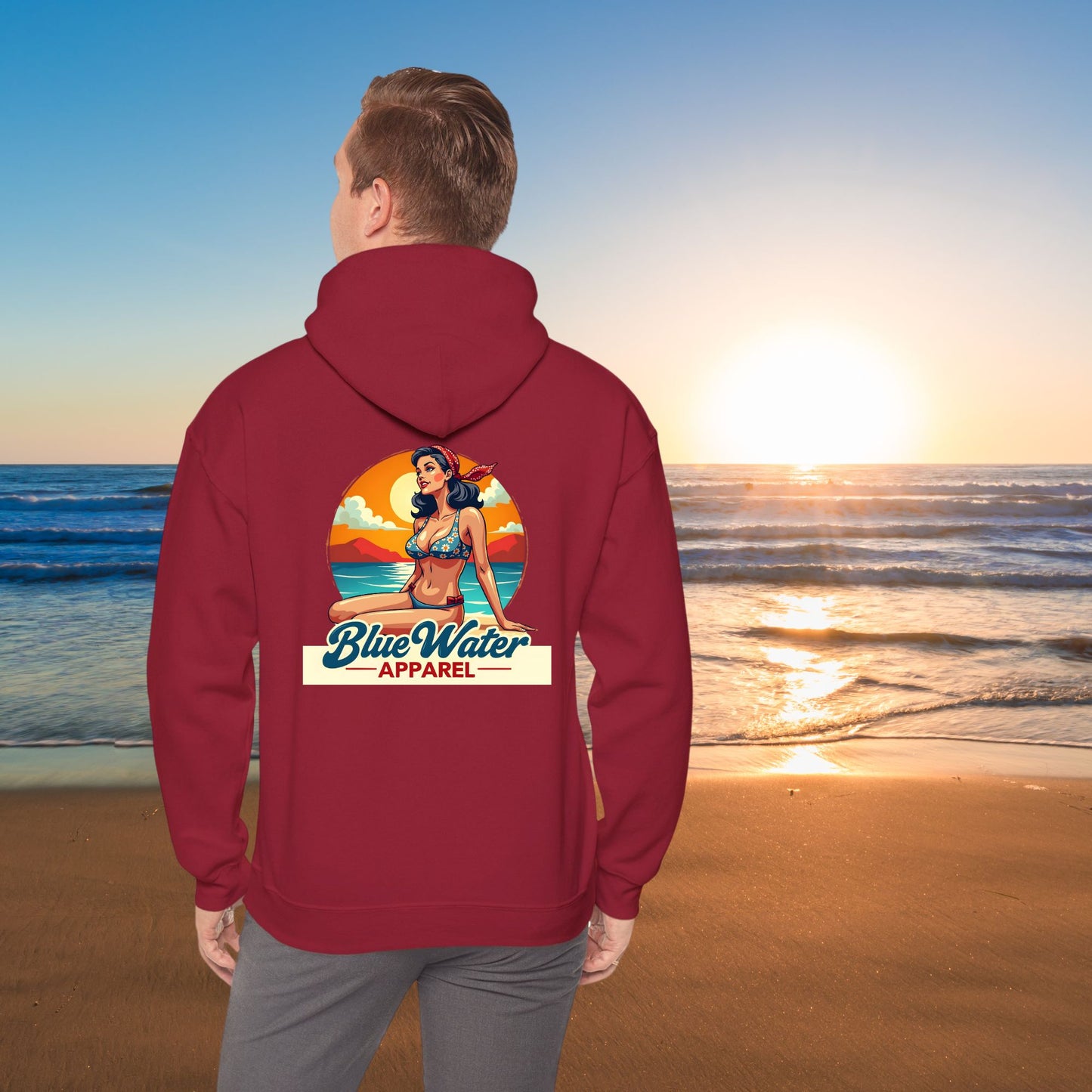 Vintage Graphic Hoodie - Vintage Pin-Up by Blue Water Apparel